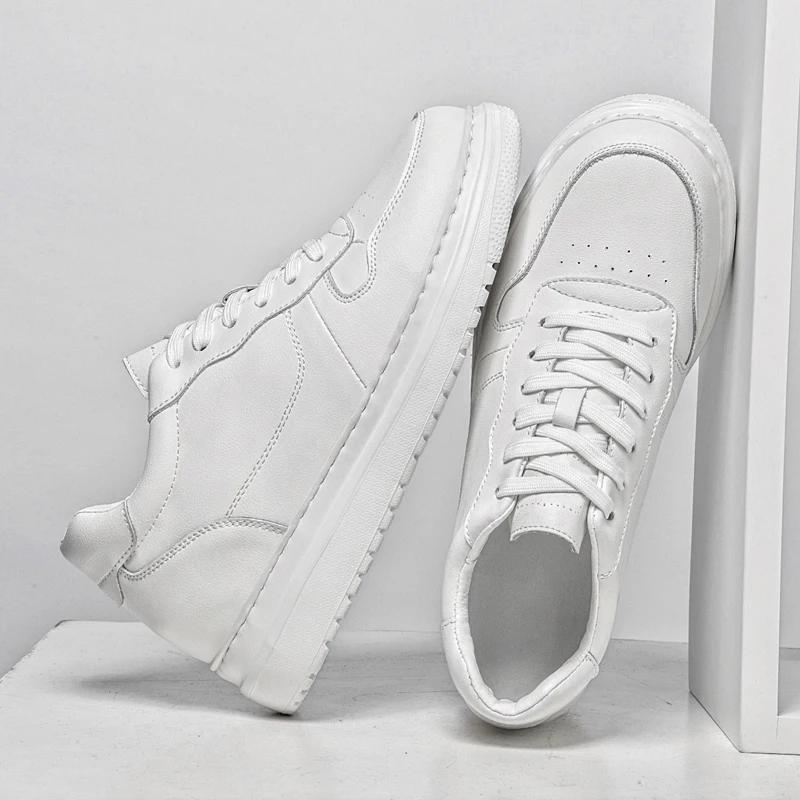 Genuine Leather Men's Shoes Luxury Brand Treking Footwear New Trend Versatile Male Sneakers Thick Bottom Outdoor Walking Shoes