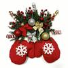 Artificial Wreath Christmas Wreath Glove Shape Christmas Garland Christmas Door Wreath  Gate
