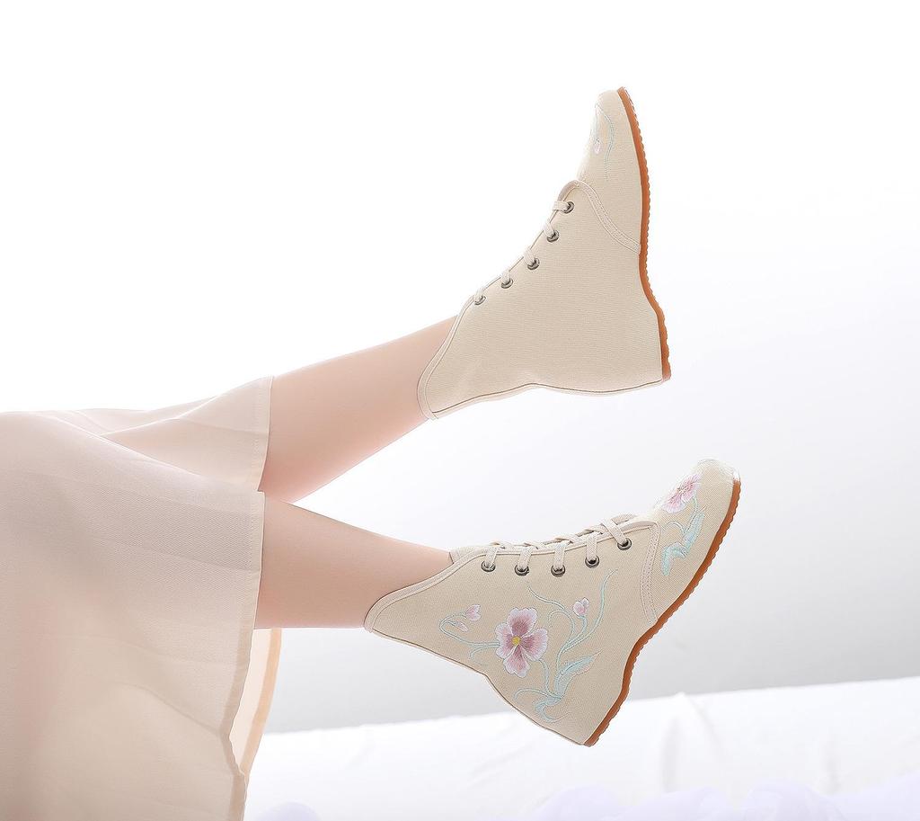 Damen Ethno-Stil Kurze Stiefel - Bestickte 3cm Absätze für Herbst/Winter