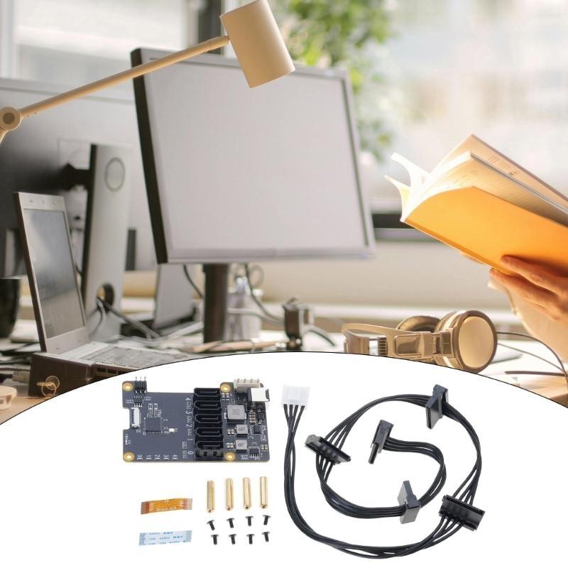 X1009 PCIe To 5-port Expansion Board For RPi 5 5B SATA3.0 Interfaces Fast 5Gbps Data Transfer