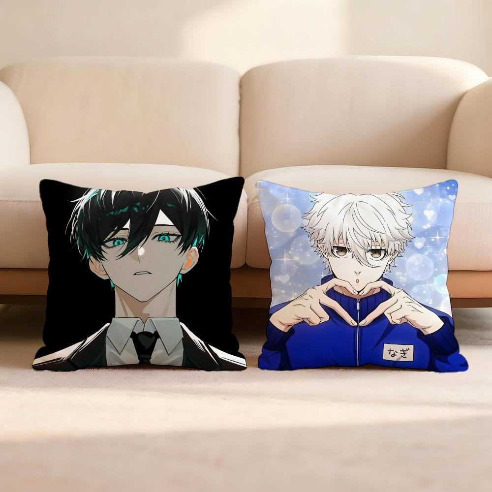 BLUE Anime L-LOCK Cushion Cover Home & Car Multi-Scene Pillow Cover - Reversible, Soft & Durable for Daily Use
