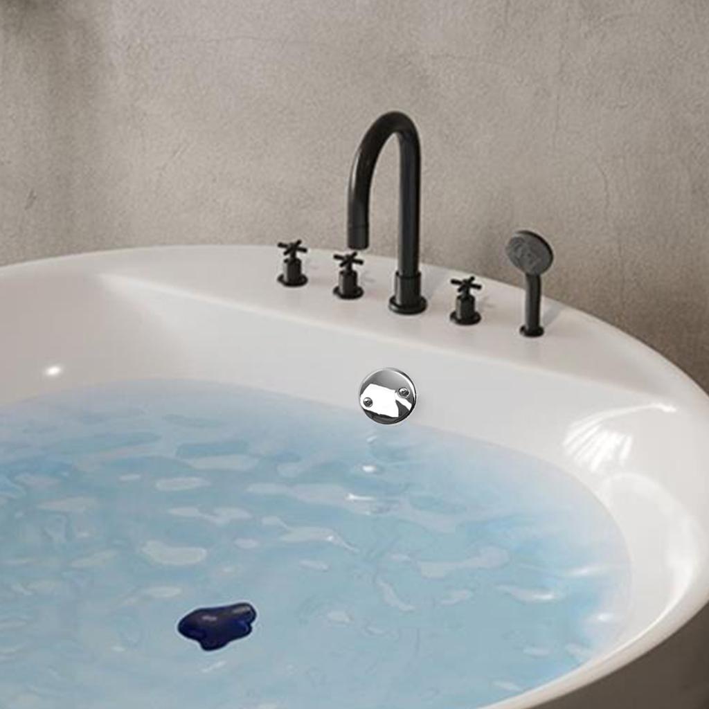 Sleek Black 3 25 Inch Bathtub Overflow Drain Cover with Installation Kit