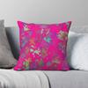 Fuchsia Print Pillowcase Polyester Linen Velvet Printed Zip Decorative Throw Pillow Case Sofa Seater Cushion Cover Wholesale