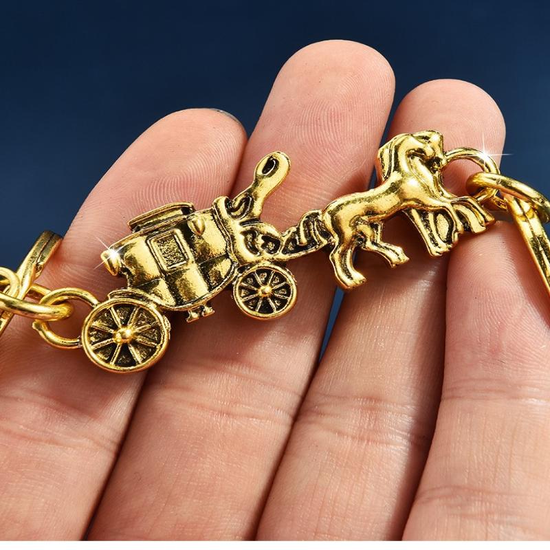 Car Key Double Chain Extended Accessories Personalized  Carriage Long Short Chain Bag Hanging Decoration