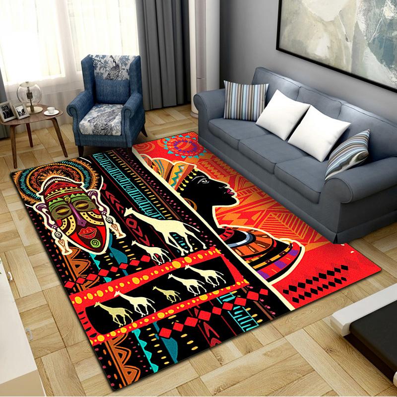 African Woman Carpet Rug for Living Room Bedroom Home Sofa Decoration,Kids play Non-slip Floor Mat