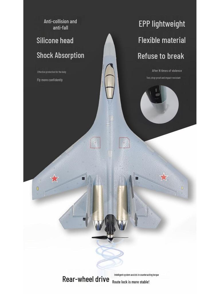 Kubi Bingke J-16 Hand-Launched RC Foam Military Glider Model Toy