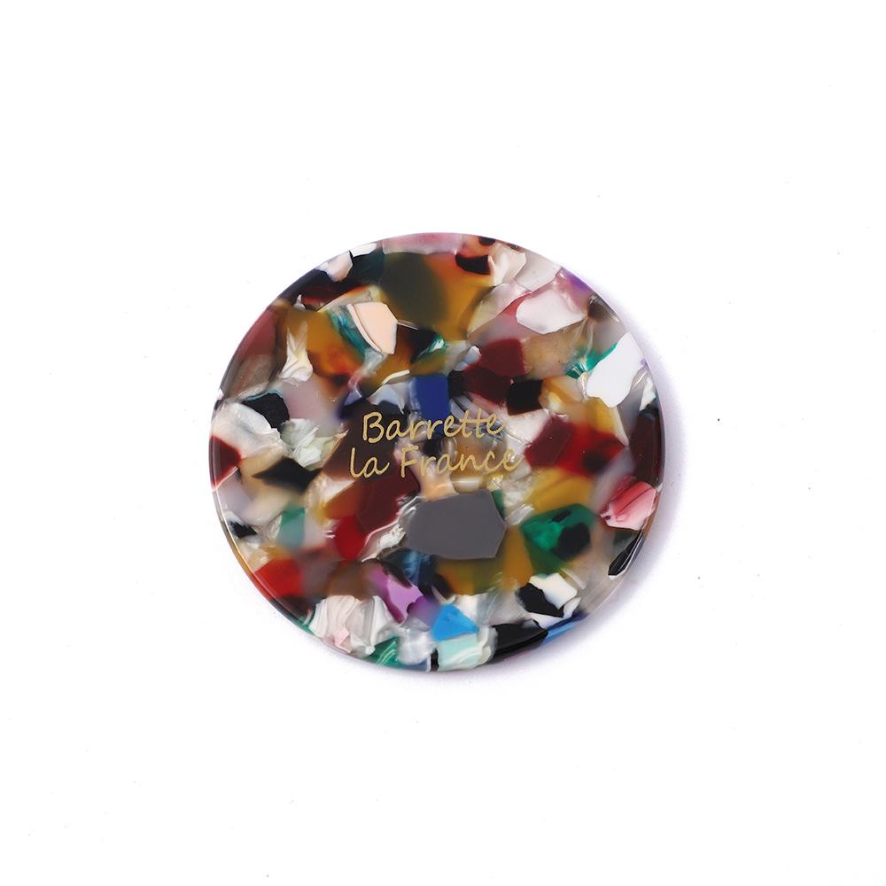 Custom Logo Multi-color Portable Round Makeup Mirror with Vinegar Design