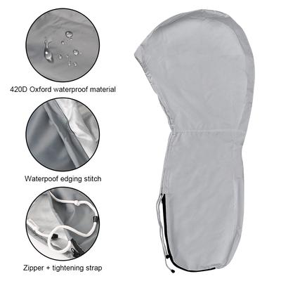Grey 420D Sunshade Anti-scratch Waterproof Heavy Duty Engine Motor Covers Boat Protector Full Outboard Engine Cover 30-150HP