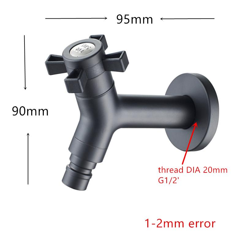 Stainless Steel Brushed Outdoor Garden Washing Machine Tap Sink Faucet G1/2 Threaded Cold Water Taps