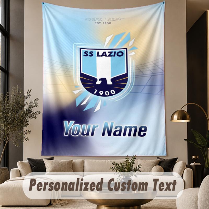 Custom Text Tapestry Lazio FC Print Wall Tapestry Indoor Living Room Wall Decor