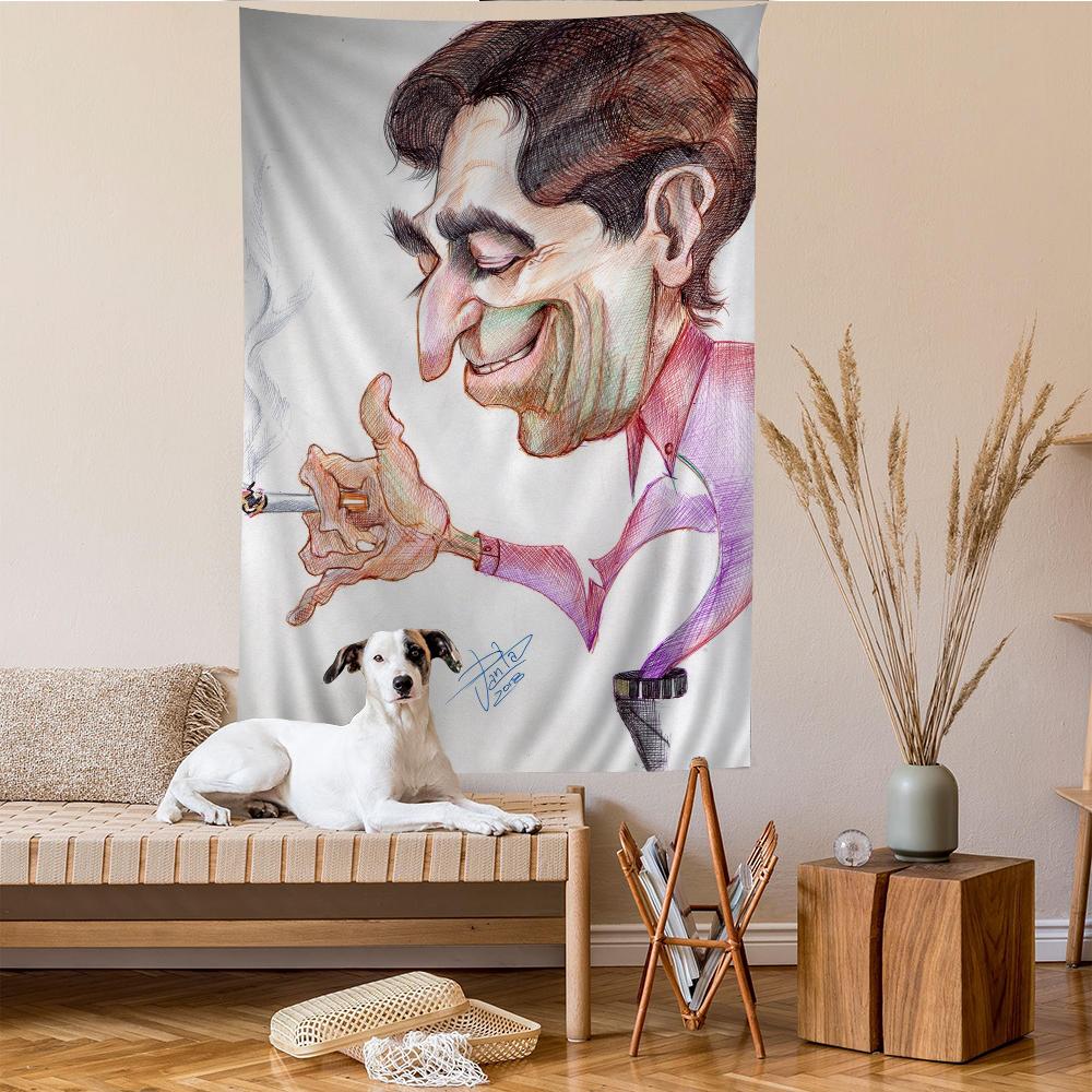 

Joaquin Sabina Musician Hanging Bohemian Tapestry Bohemian Wall Tapestries Mandala Kawaii Room Decor 74x94cm(29x37in)