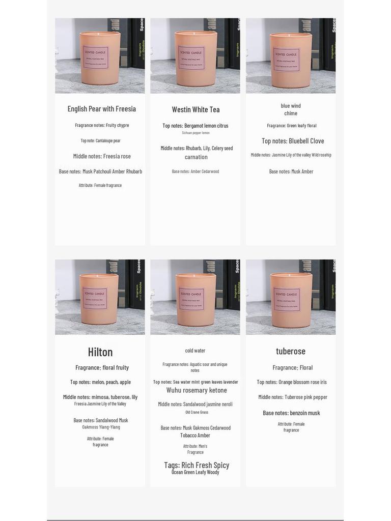 Romantic Pink Glass Scented Candle with Plant Wax - Boxed Souvenir, In Stock