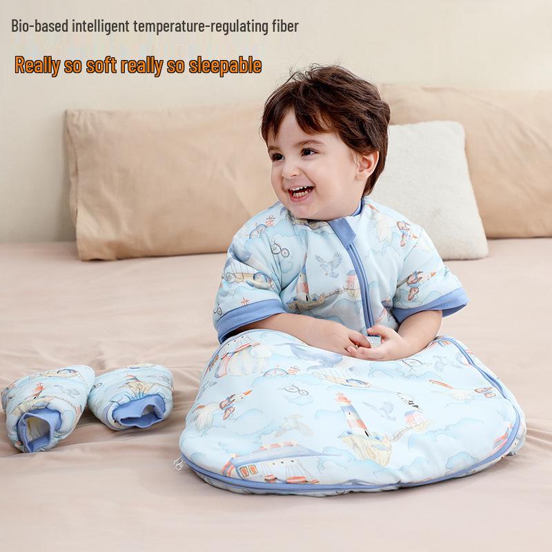 Detachable Washable Toddler Sleeping Bag - Autumn/Winter Down Cotton, Anti-Kick, Anti-Startle, Thickened Quilted Design