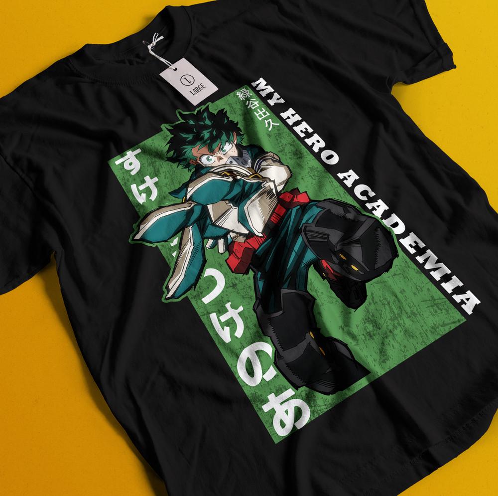 

Deku T-shirt My Hero Academia Japanese Manga Anime Midoriya Dabi Shoto Shirt 4XL