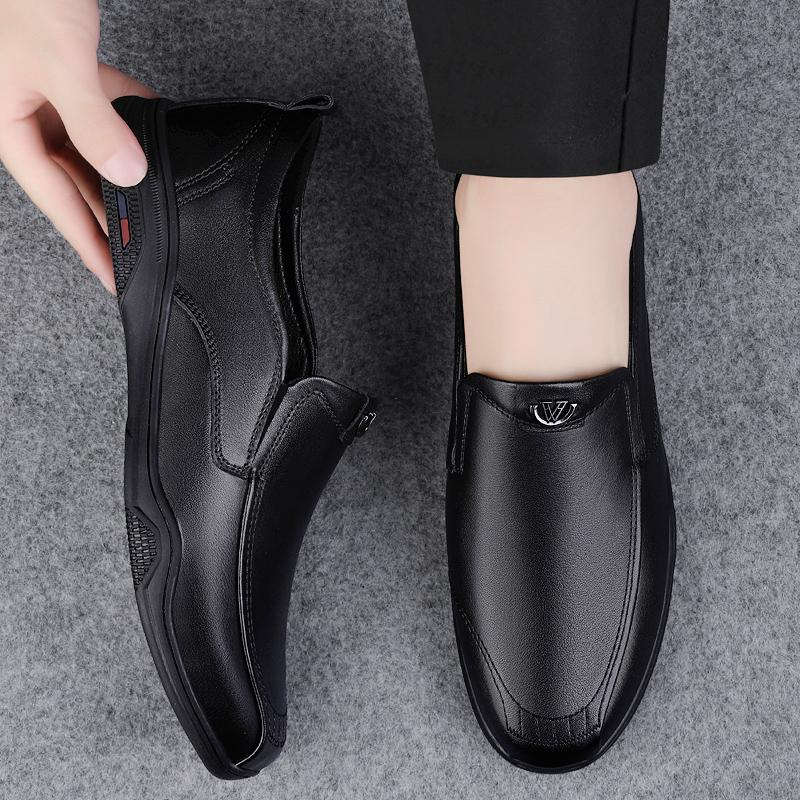 Genuine Leather Man Slip on Footwear Comfy Man Formal Shoes Wedding Party Mens Dress Flats Breath Driving Lazy Loafers Moccasins