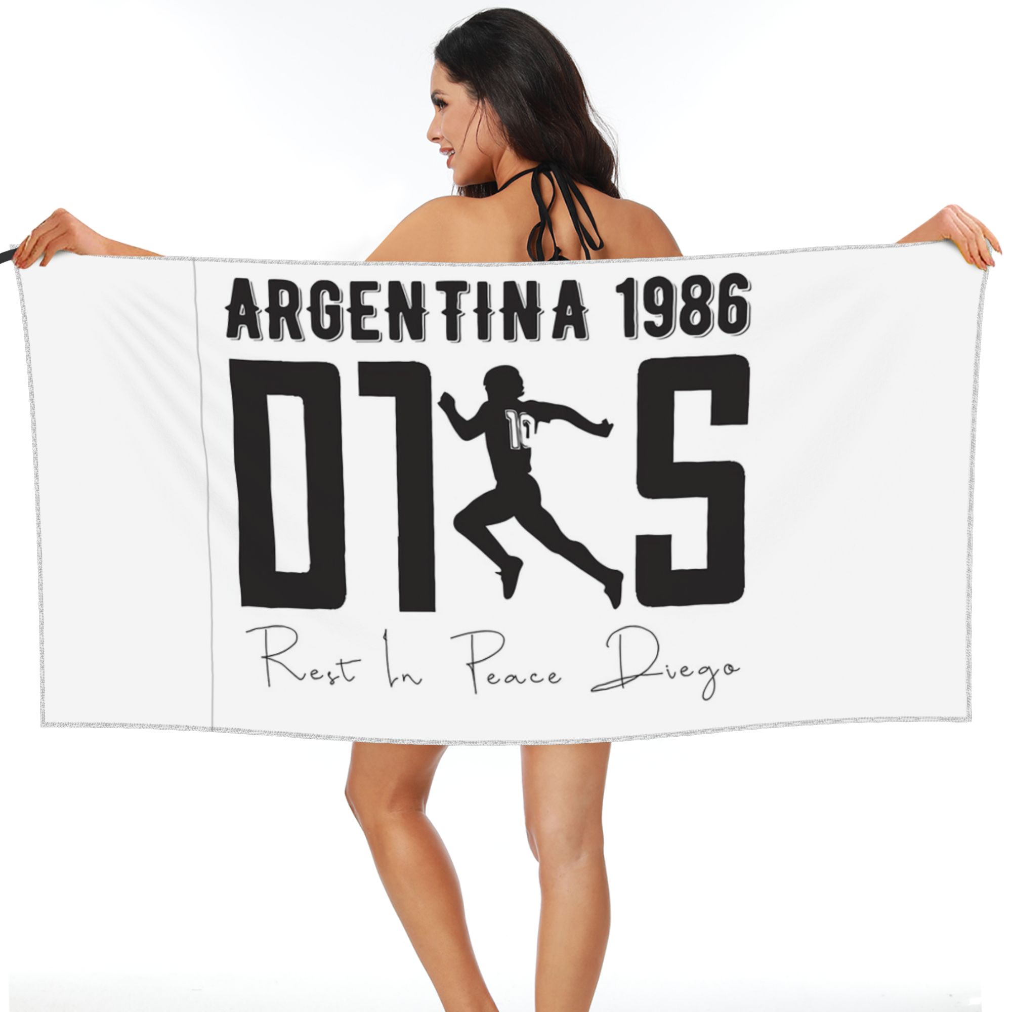 

Diego Armando Maradona Argentina Football Soccer Legend Beach Towel Soft Microfiber Quick Dry Absorbent Quick Towels For Bath W40*H60(CM)