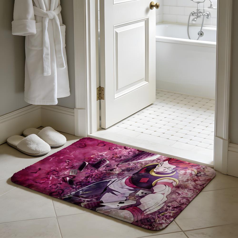 HHunter And HHunter Anime Floor Mat Soft Flannel Absorbent Mat Non-Slip Rug Home Bedroom Bathroom