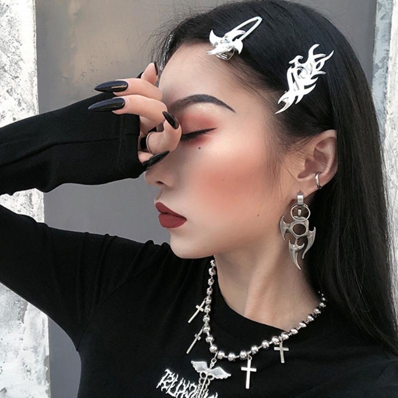 Punk Flame Dragon Duckbill Clips Totem Hair Side Clips Halloween Hair Grips Ponytail Decoration Cosplay Hair Barrettes