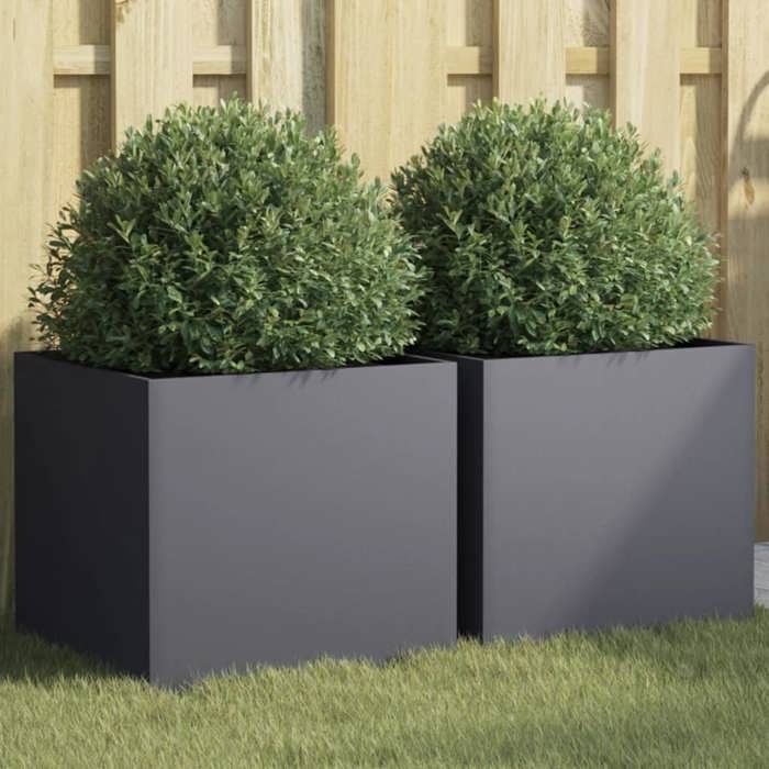 VidaXL Jardinières 2 pcs, Bacs à Fleurs, Pots de Plantes, Boîtes à Fleurs, Jardinières Surélevées de Jardin Terrasse, 841552