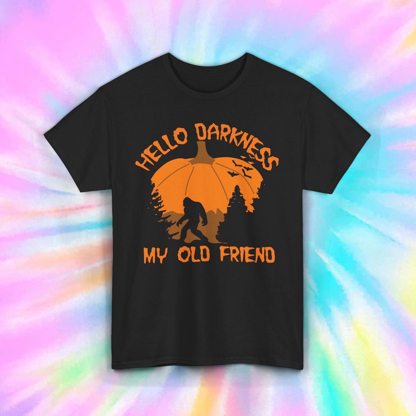Hello Darkness My Old Friend Shirt | Bigfoot Pumpkin Halloween Tee S-5XL M