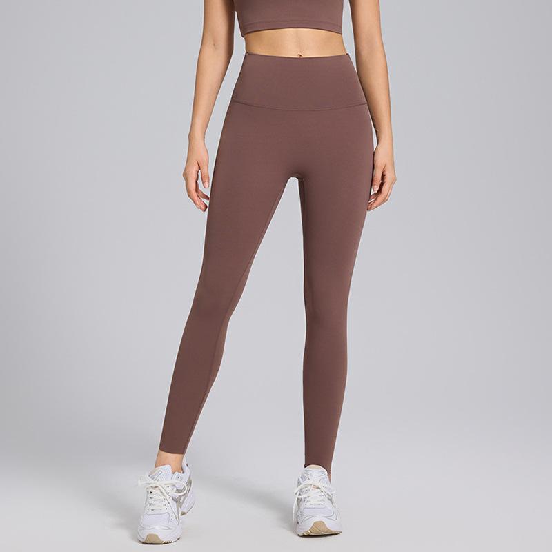 Naked anti-crimping yoga pants women's peach hip lift shaping high waist nine-point leggings sports fitness pants