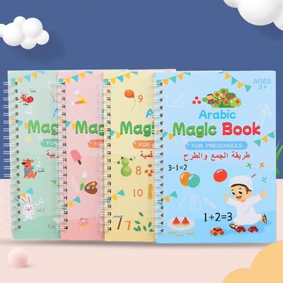 Arabic Magic Practice Copybook Pen Preschools Kids Calligraphy Notebook Free Wiping Children Reusable Writing Book Age 3-6