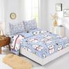 Cute Cartoon Cat Pattern Bed Hat Four-Piece Bedding Set Bedroom Dormitory Bedding Decoration