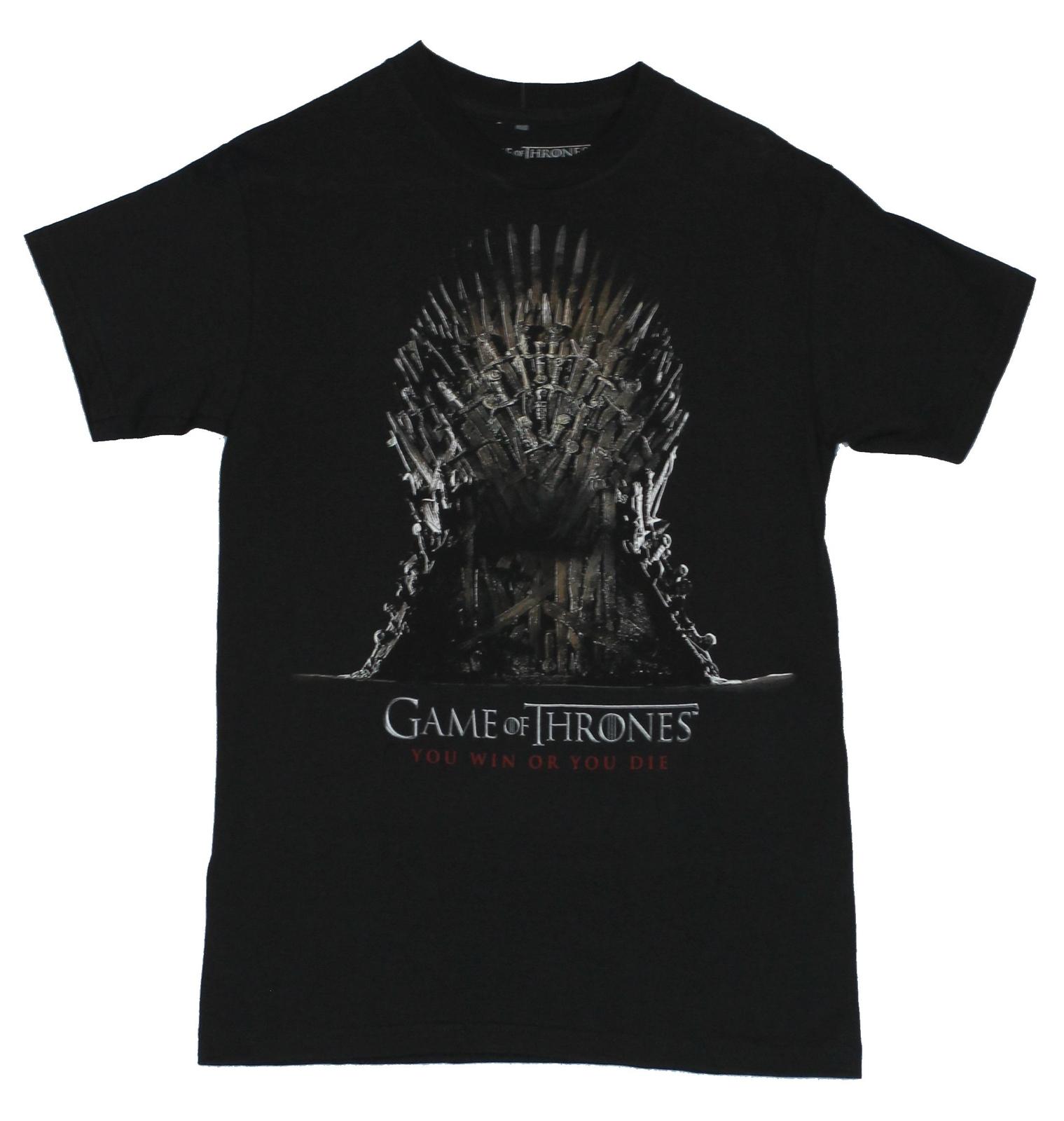 Game of Thrones Adult New T-Shirt - Win or Die Iron Throne Pic on Black XL