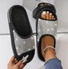 Fashion 2025 Women's/men New Luxury Women's Shoes with Diamond Face, Thin Flash Thick Bottom Slippers Sandals Outdoor Beach Slippers