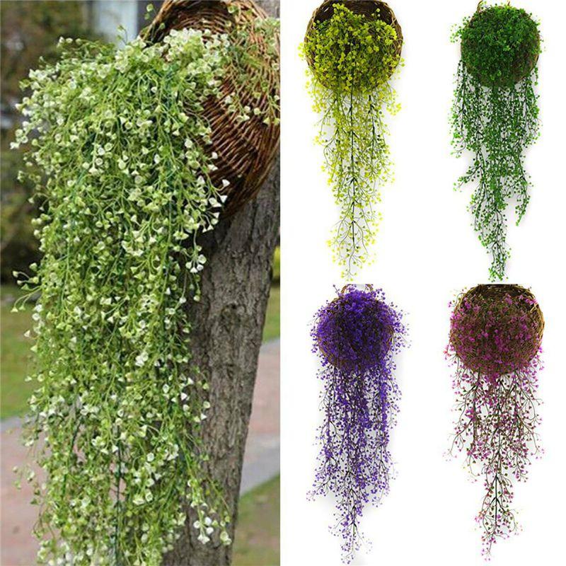Hanging Fake Artificial Basket Flower Vine Plant Admiralty Wall Outdoor Decor