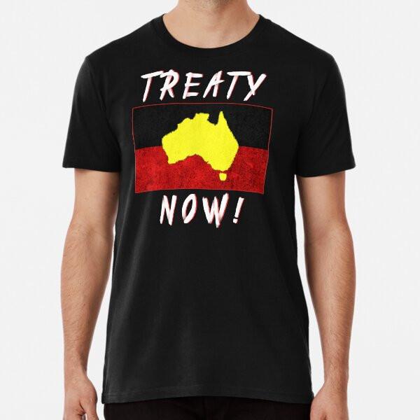 Aboriginal Treaty Now TShirt Made in Australia Unisex T-Shirt S