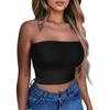 Korte topper for kvinner Sexy Cami Tank Sommer Tube Ermeløs Ensfarget Camisole Skjorte Vest