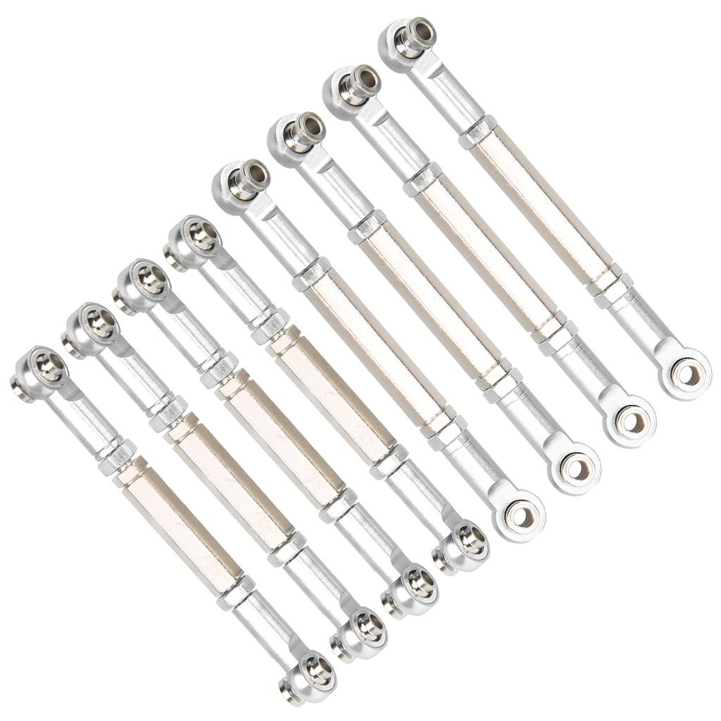 8Pcs Upgrade Metal Pull Rod Steering Pull Rod for WPL MN Feiyu 1 16 RC Car Spare PartsSilver