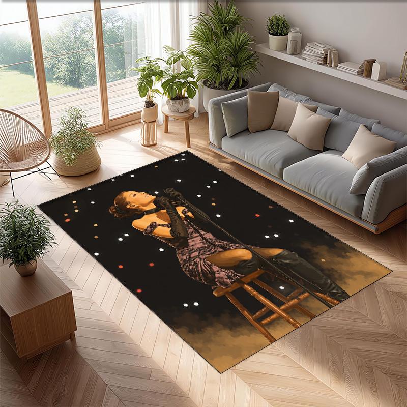 Soft Crystal Velvet Floor Rug,Ariana Grande Anti Slip Decorative Carpet, Plush Area Mat For Indoor Home Decoration