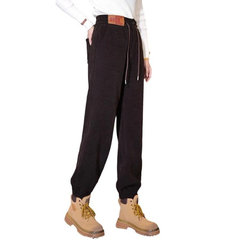 Womens Thick Fleece-Lined High-Waist Loose Fit Jogger Pants Winter 2026 Casual Harem Style