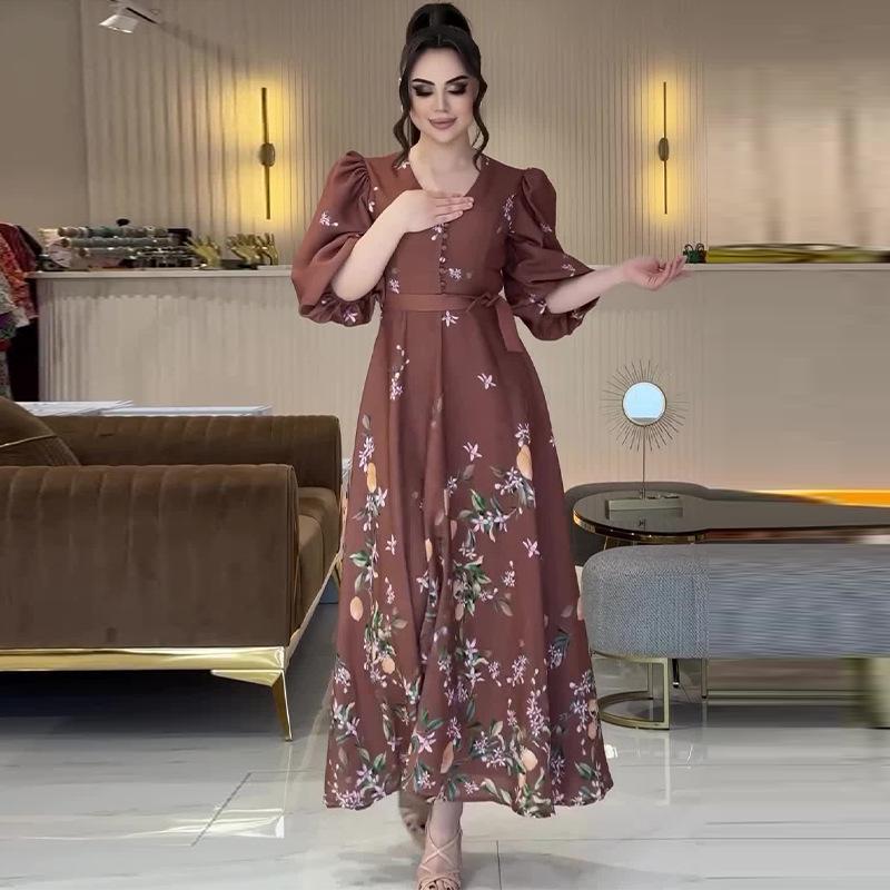 2024 Bohemian Women's Casual Print Long Dress