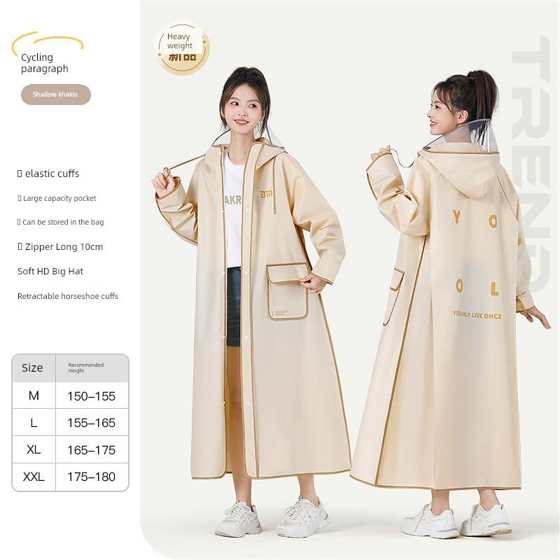 Electric Vehicle-Specific Raincoat, Long Full-Body Storm-Proof Raincoat for Women, One-Piece Adult Outerwear, Thickened Large Single-Person Rain