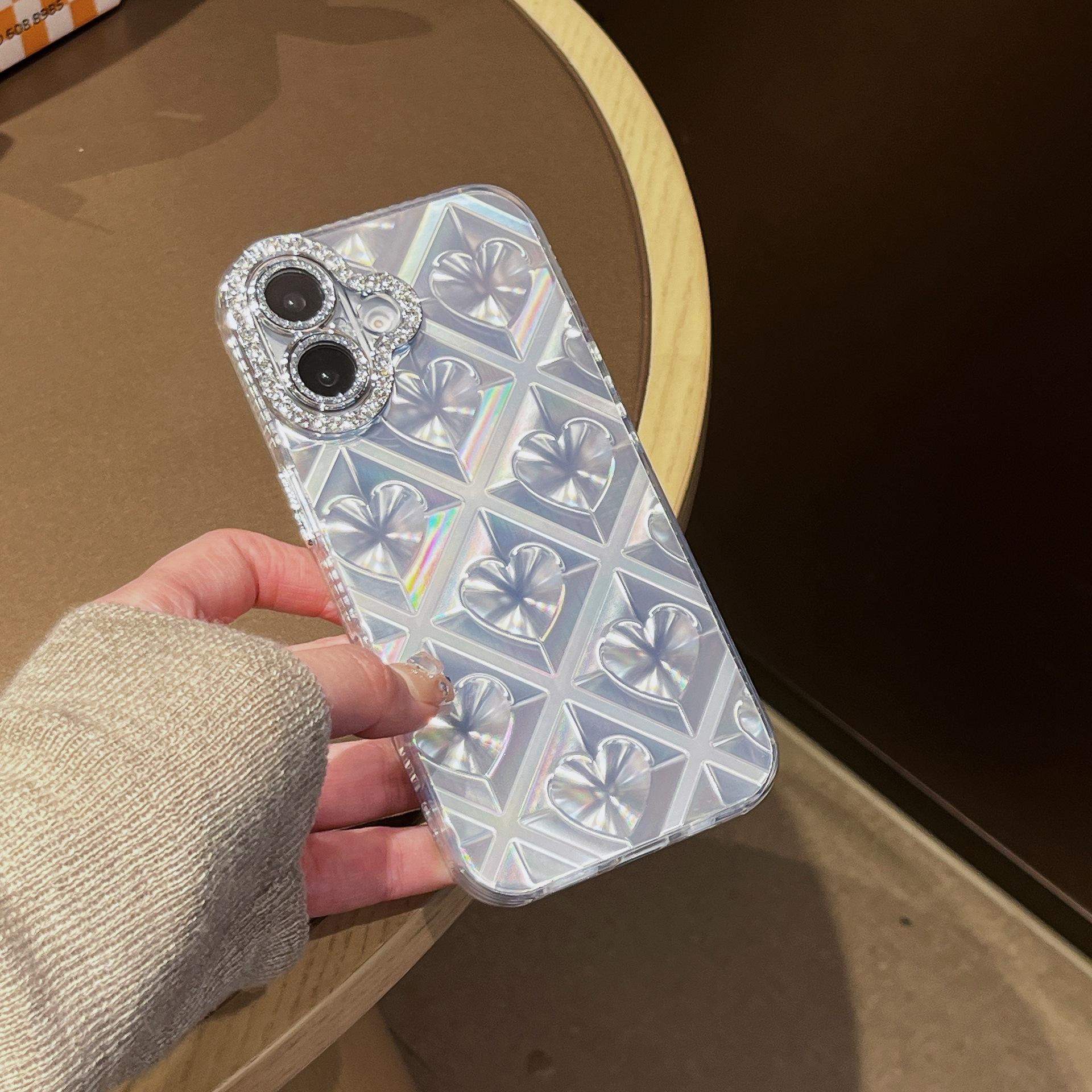 

Підходить для Apple 16 ProMax Діамантовий Метелик Мобільний Чохол IPhone 15 Лазерний Розширений Сенс 14 Любов Захисний Чохол iPhone13proMax