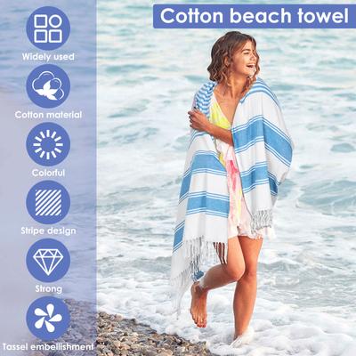 Striped Beach Towel Quick Dry Bath Towels Absorbent Soft Cotton Portable Travel Gym Swimming Picnic Blanket Vacation Beach Towel
