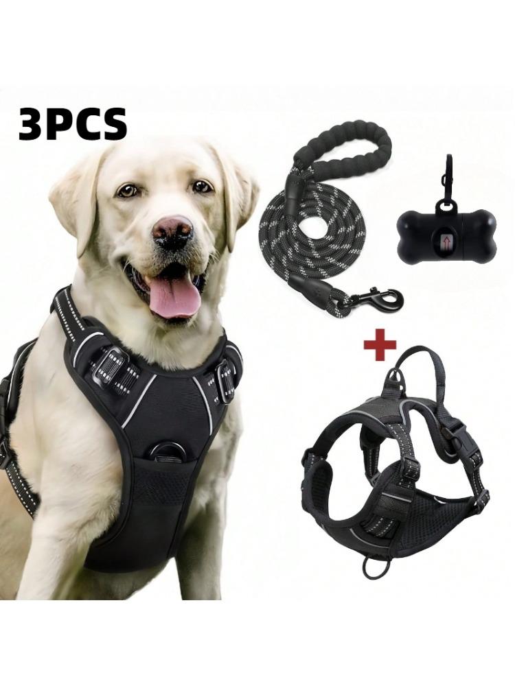 High Reflective Dog Harness Set, Ideal Choice for Outdoor Adventure, Multiple Sizes - Suitable for Small, Medium and Large Pets