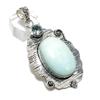 Amazonite Gemstone Handmade 925 Sterling Silver Jewelry Pendant 2.76" H8y24