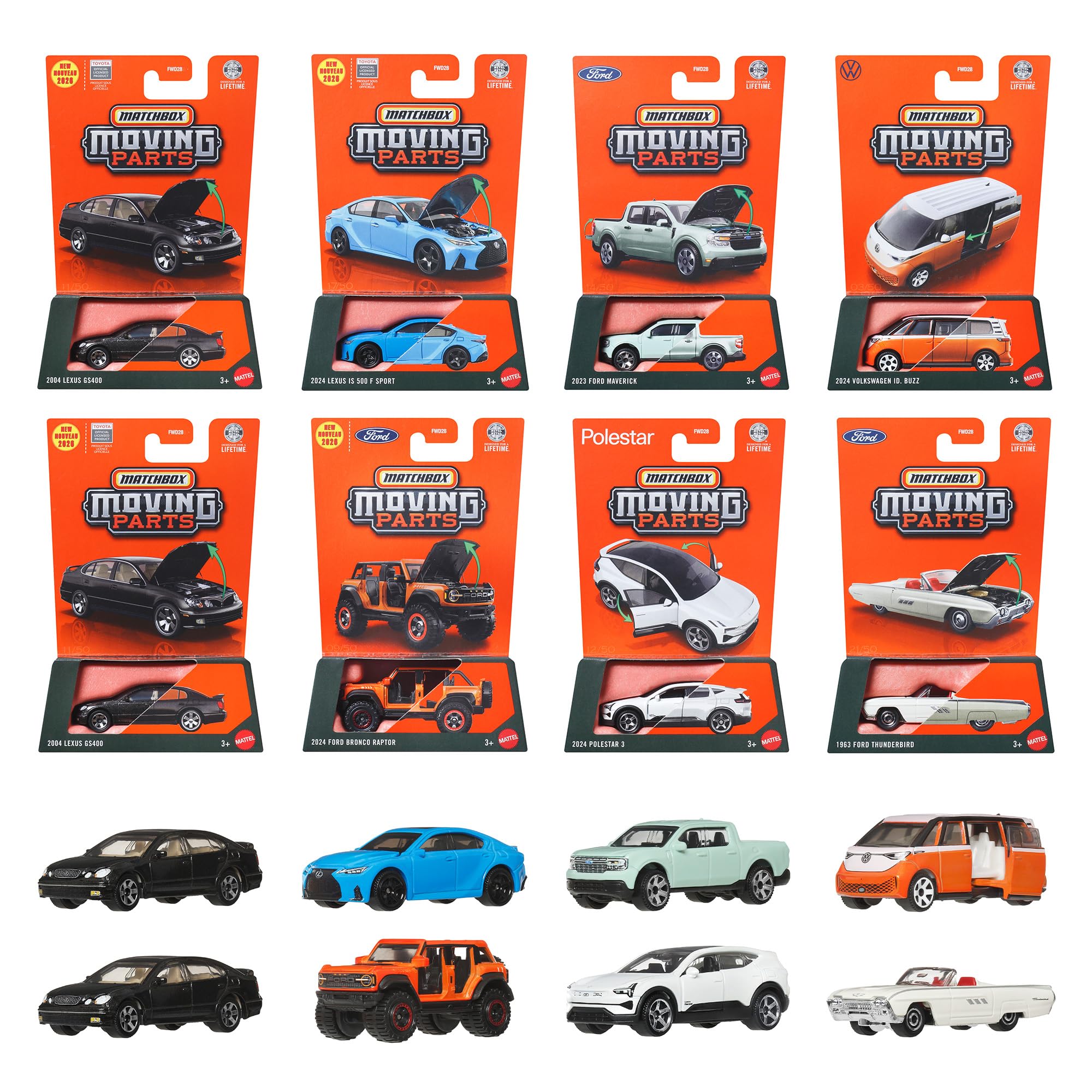 

Matchbox Moving Parts Assortment 8 Miniature Ages - Vehicles/Cars (Box Set) - 3+ - Multi-Purpose (FWD28-989K)