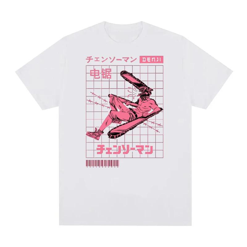 Japanische Anime Chainsaw Man T-Shirts 100% Baumwolle Unisex T-Shirts EU-Größe Manga Grafikdruck Kurzarm Harajuku Oberteile