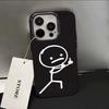 Cute Cartoon Matchman Black Phone Case For iPhone 16 11 12 13 14 15 Pro Max XR XS X 7 8 Plus SE2 16E Shockproof Soft Back Cover