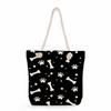 Multifunctional Dog Paws Printed Thick Rope Shoulder Beach Bag Casual Large Capacity Handbag 7601