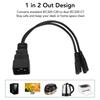 Dual IEC320 C7 To C20 Cord Universal Y Power Splitter Cable for Desk Lamp LCD Monitor Digital Camera 12.6in