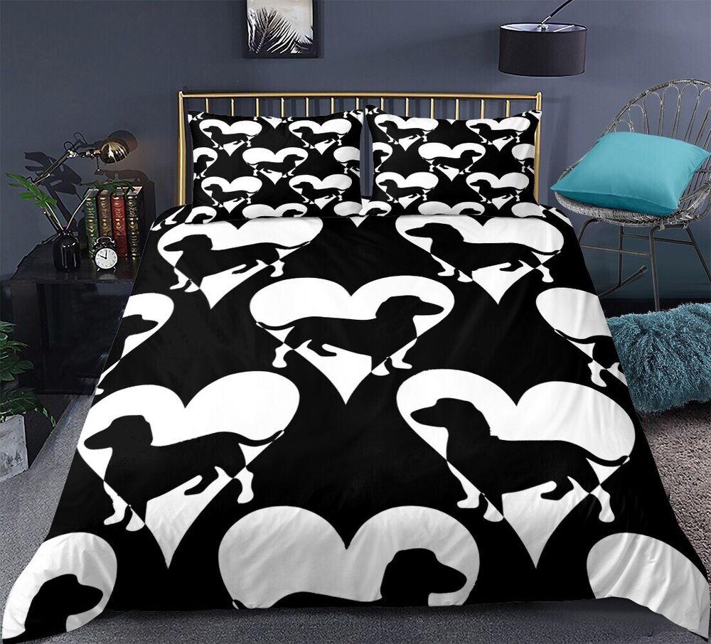 3D Printed Dog Bedding, Animal Down Duvet Cover, Pillowcase 2/3pc, Men's Kid Teens Cover Gift, King Queen Bed, All Sizes