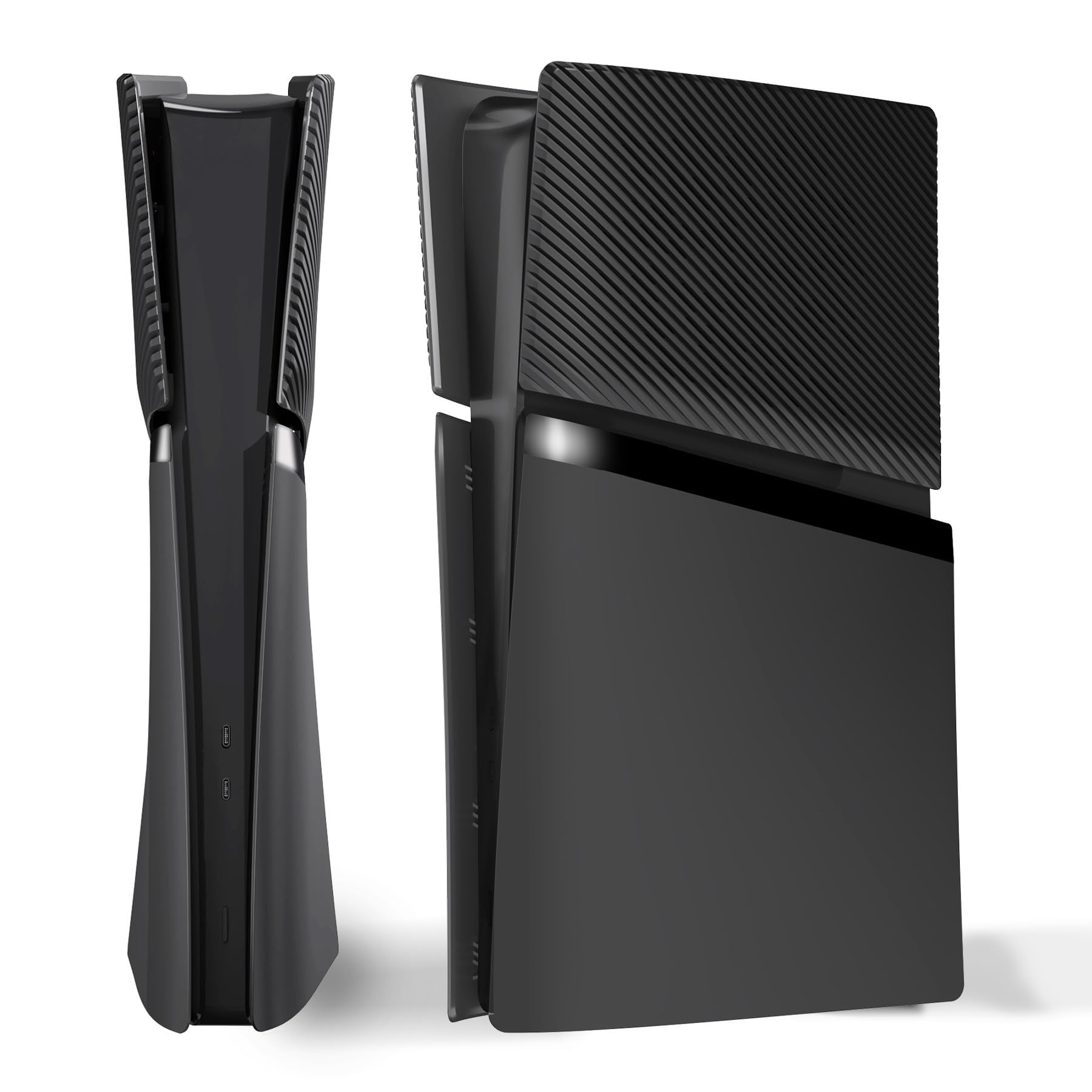

eXtremeRate eXcover Replacement Exterior Cover Set for PS5 Slim Digital Edition (Top and Bottom Covers + Ventilated Side Panels & Back Plate) [Black]