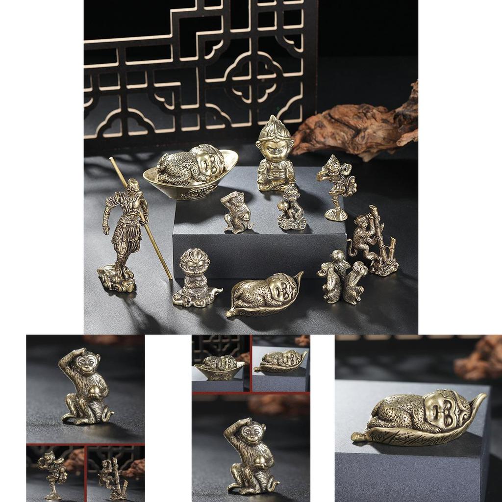 Kreativ Retro Solid Brons Apgdekoration Perfekt För Festivaler Och Gåvor