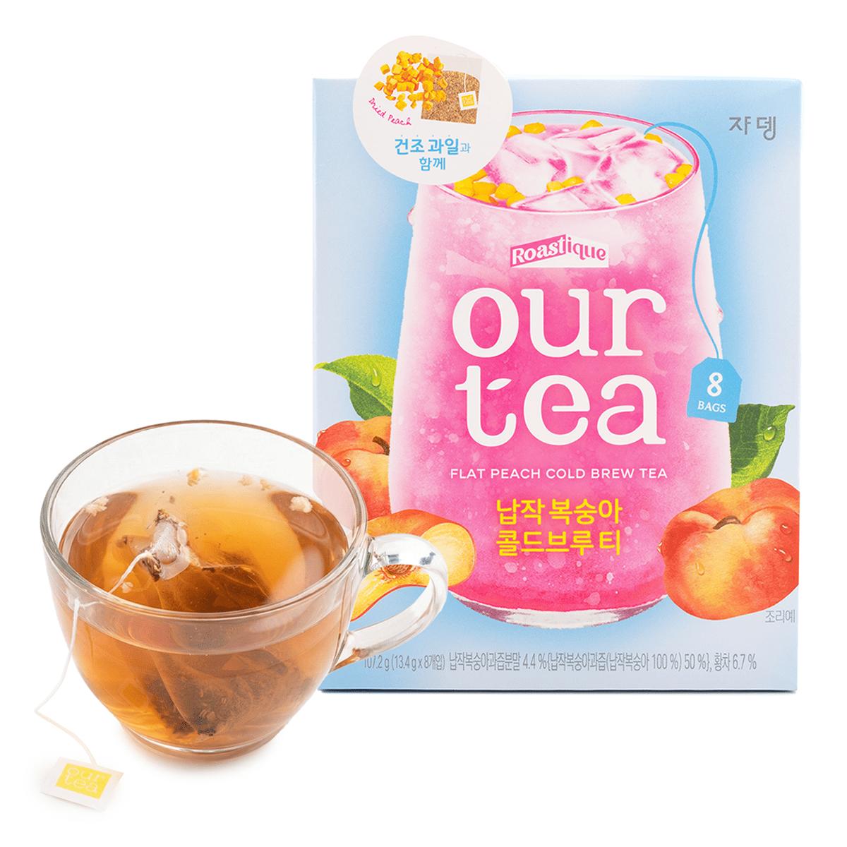 JARDIN Our Tea 9 types / Cold Brew Tea Friut Tea / Healthy Tea / Kfood, Authentic Korean Food Flat Peach Cold Brew Tea 13,4g x 8ea